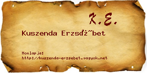 Kuszenda Erzsébet névjegykártya