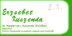 erzsebet kuszenda business card